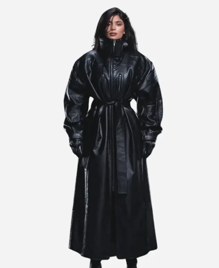 Kylie Jenner Faux Leather Trench Coat