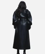 Kylie Jenner Faux Leather Trench Coat - Black