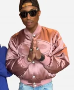 LVMH Prize Cocktail PFW 2026 Pharrell Williams Pink Satin Bomber Jacket