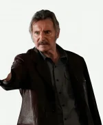 Liam Neeson Movie Absolution 2024 Thug Brown Leather Jacket