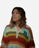 Liz TV Series Shrinking S03 Christa Miller Multicolor Striped Polo Sweatshirt