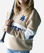 Los Angeles Dodgers 2026 Night Quarter Zip Sweatshirt In Beige