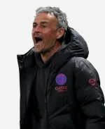 Luis Enrique 2026 PSG Victory Nike Black Hooded Puffer Jacket