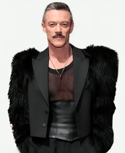 Luke Evans The Rocky Horror Show 2026 Opening Night Black Fur Cropped Blazer