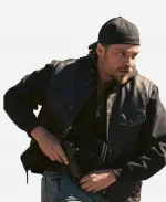 Luke Grimes TV Series Marshals 2026 Kayce Dutton Black Leather Vest