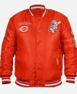 MBL Cincinnati Reds Retro Classic Rib Satin Bomber Jacket