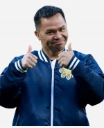 MLB 2026 Athletics Vs.  New York Yankees Manny Pacquiao Satin Varsity Jacket