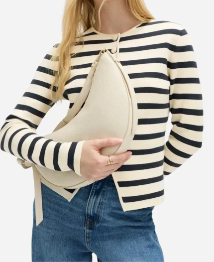 M&S Cotton Rich Striped Slim Fit Knitted Jacket