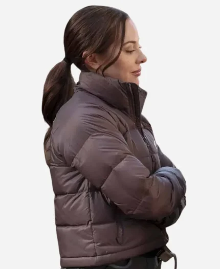 MacKenzie Porter TV Series 9-1-1 Nashville 2025 Samantha Hart Brown Puffer Jacket