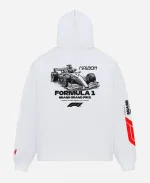 Malbon x Formula 1 Miami Grand Prix 2026 White Fesque Pit Sketch Hoodie