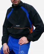 Malbon x New York Knicks Baseline Black Quarter-Zip Jacket