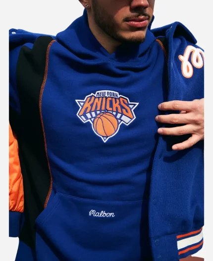 Malbon x New York Knicks Borough Hoodie In Royal Blue