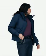 Marisa Ramirez Boston Blue 2026 Maria Baez Blue Parka Puffer Jacket