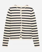 Marks & Spencer Cotton Rich Striped Slim Fit Knitted Jacket