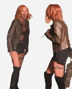 Marshals Arielle Kebbel Lace Up Leather Jacket