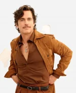  Matt Bomer Movie Outcome 2026 Xander Alexander Brown Suede Leather Jacket