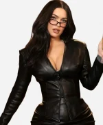 Megan Fox Ad Campaign Leather Jacket In Black