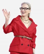 Meryl Streep 2026 Red Double-Breasted Blazer