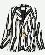 Meryl Streep 2026 The Devil Wears Prada 2 Movie Miranda Priestly Black & White Striped Blazer
