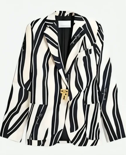 Meryl Streep 2026 The Devil Wears Prada 2 Movie Miranda Priestly Black & White Striped Blazer