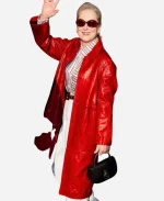 Meryl Streep Red Leather Coat For Sale