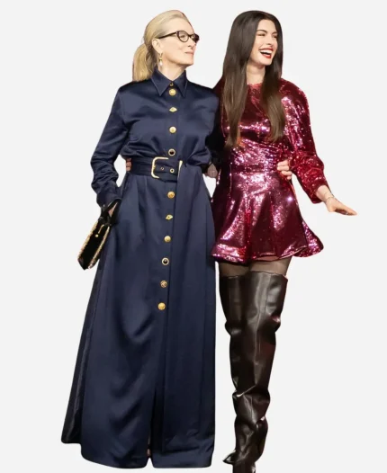 Meryl Streep The Devil Wears Prada 2 2026 Miranda Priestly Blue Long Coat