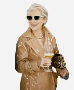 Meryl Streep The Devil Wears Prada 2 Dolce & Gabbana SS26 Miranda Priestly Pink Leather Trench Coat