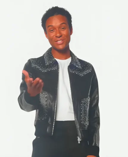 Michael 2026 Proto Hologram Jaafar Jackson Black Leather Jacket