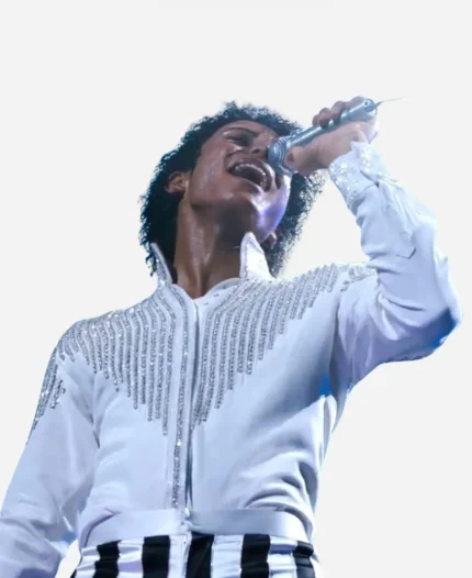 Michael Jackson Movie Michael 2026 Jaafar Jackson White Embroidered Jacket