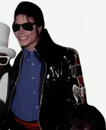 Michael Jackson Persian Eagle Black Leather Jacket - For Sale