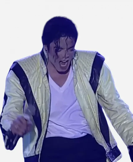 Michael Jackson Thriller White Leather Jacket