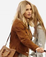 Michelle Hunziker Suede Leather Jacket