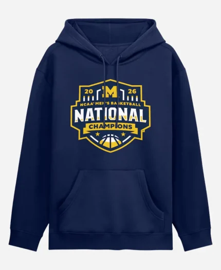 Michigan Wolverines 2026 NCAA Basketball National Champions Half-Court Hero Hoodie
