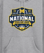 Michigan Wolverines Basketball National Champions Hoodie In Grey
