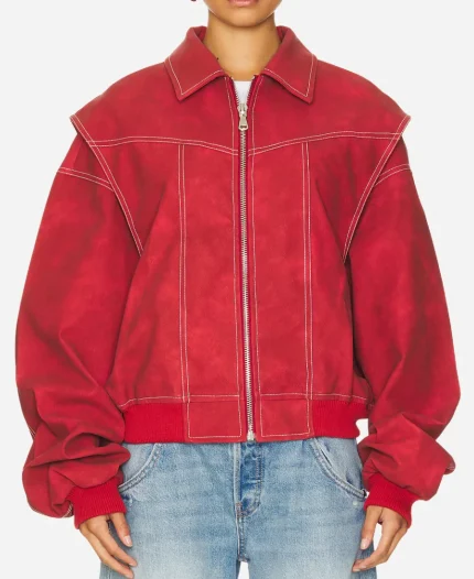 Mika Abdalla Off Campus 2026 Allie Hayes Red Cotton Jacket