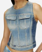 Miley Cyrus 2026 Blue Denim Vest