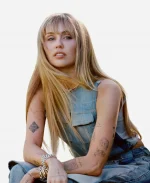 Miley Cyrus Younger You 2026 Blue Denim Vest - For Sale