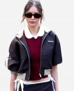 Miu Miu FW26 Nina Dobrev Brown Cropped Jacket