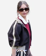 Miu Miu FW26 Nina Dobrev Cropped Jacket In Brown