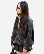 Miu Miu FW26 Yerin Ha Black Leather Jacket