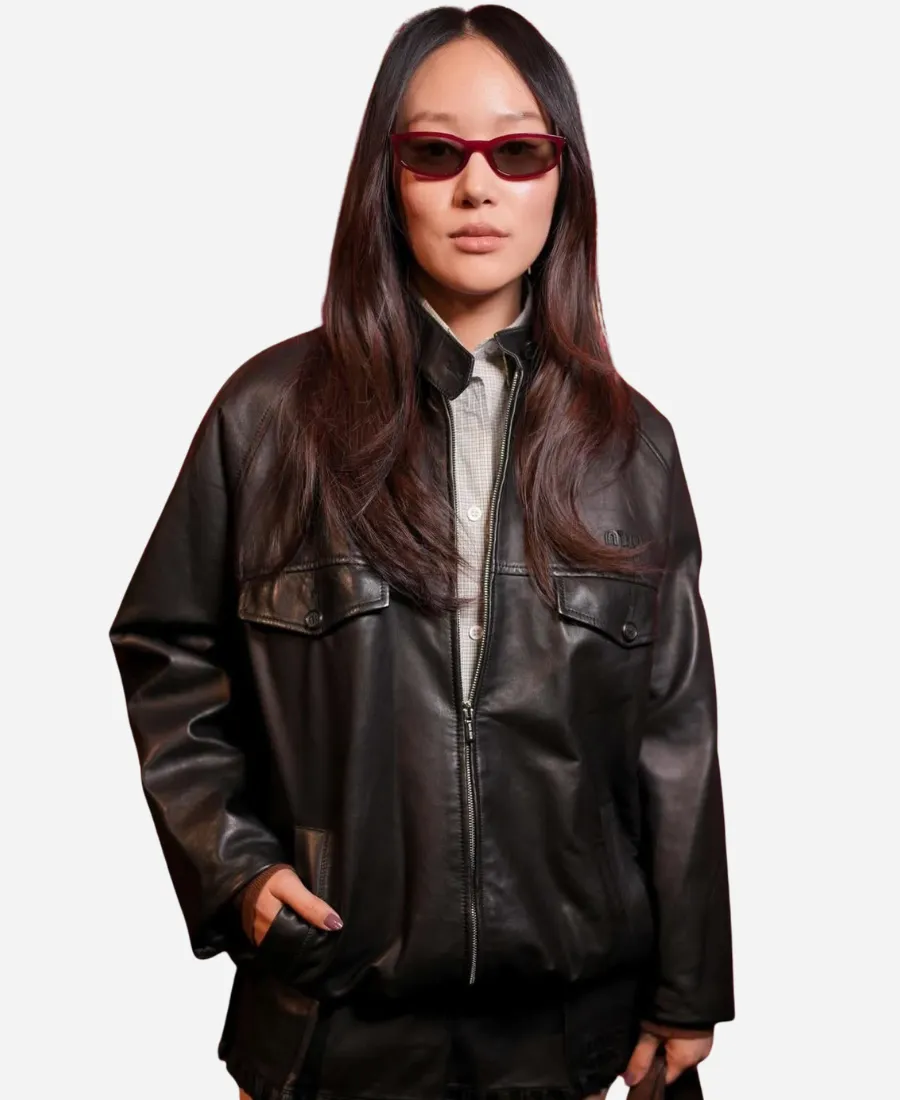 Miu Miu FW26 Yerin Ha Leather Jacket Miu Miu FW26 Yerin Ha Leather Jacket