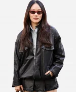 Miu Miu Paris Fashion Show FW26 Yerin Ha Black Leather Jacket