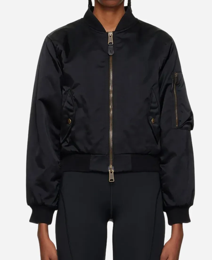 Molly Ephraim Last Man Standing S06 Mandy Baxter Black Bomber Jacket Molly Ephraim Last Man Standing S06 Mandy Baxter Black Bomber Jacket