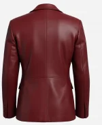 Moses G Maroon Leather Blazer