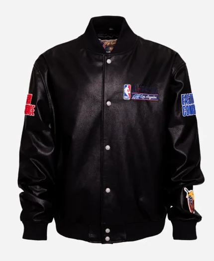 NBA All-Star 2026 Los Angeles Black Leather Jacket