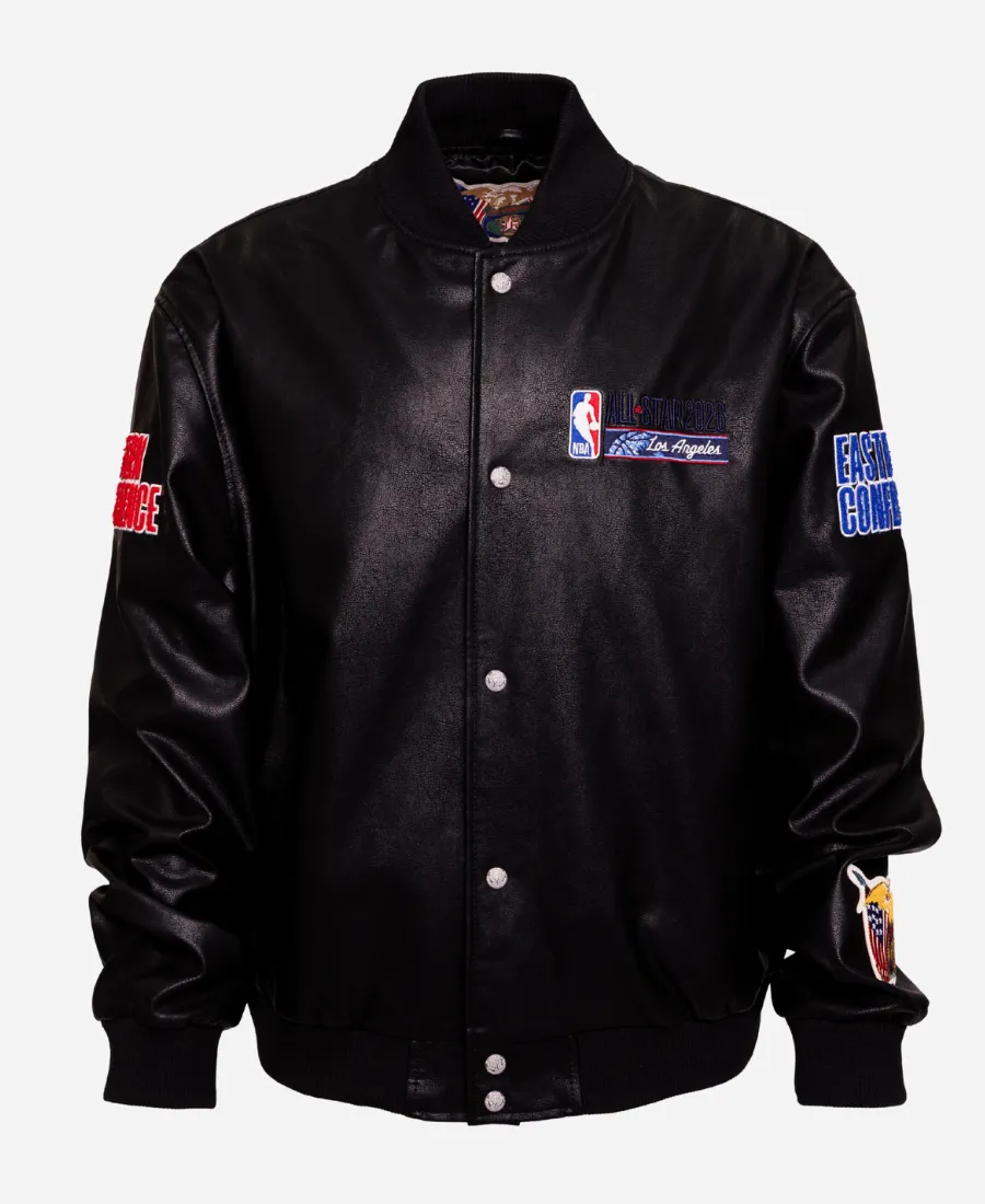 NBA All-Star 2026 Los Angeles Black Leather Jacket NBA All-Star 2026 Los Angeles Black Leather Jacket