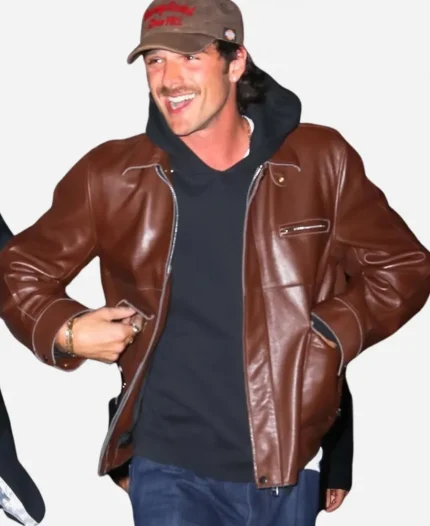 NYC 2026 Jacob Elordi Leather Jacket