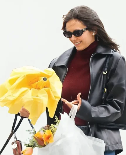 NYC Nina Dobrev Black Leather Jacket