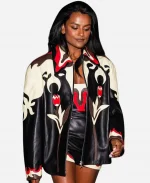 NYC Simone Ashley Floral Leather Jacket