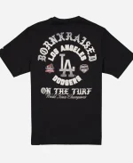 New Era x Born X Raised LA Dodgers Back-to-Back Champions On The Turf T-Shirt In Black